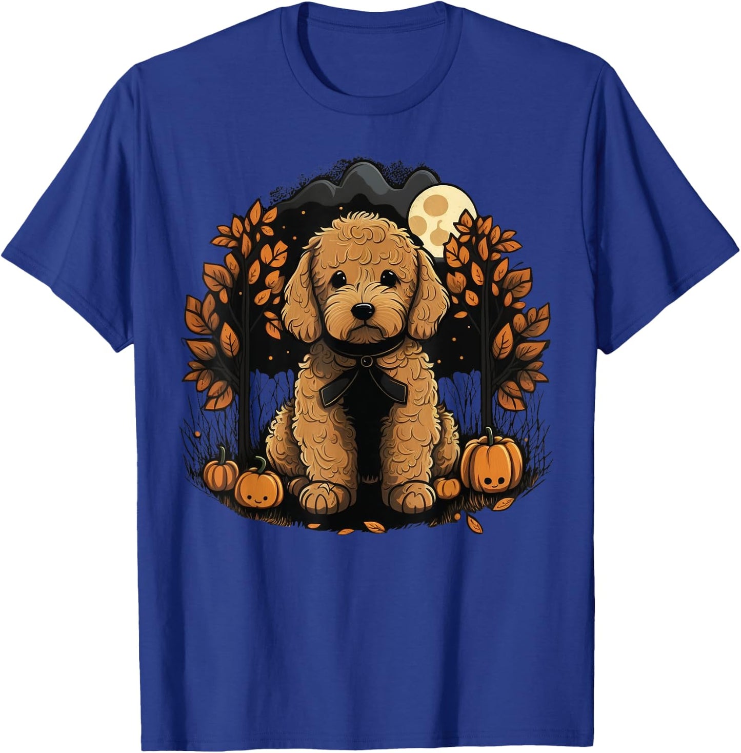 Pumpkin Golden Doodle costume on Goldendoodle Halloween T-Shirt - T-Shirt | Royal