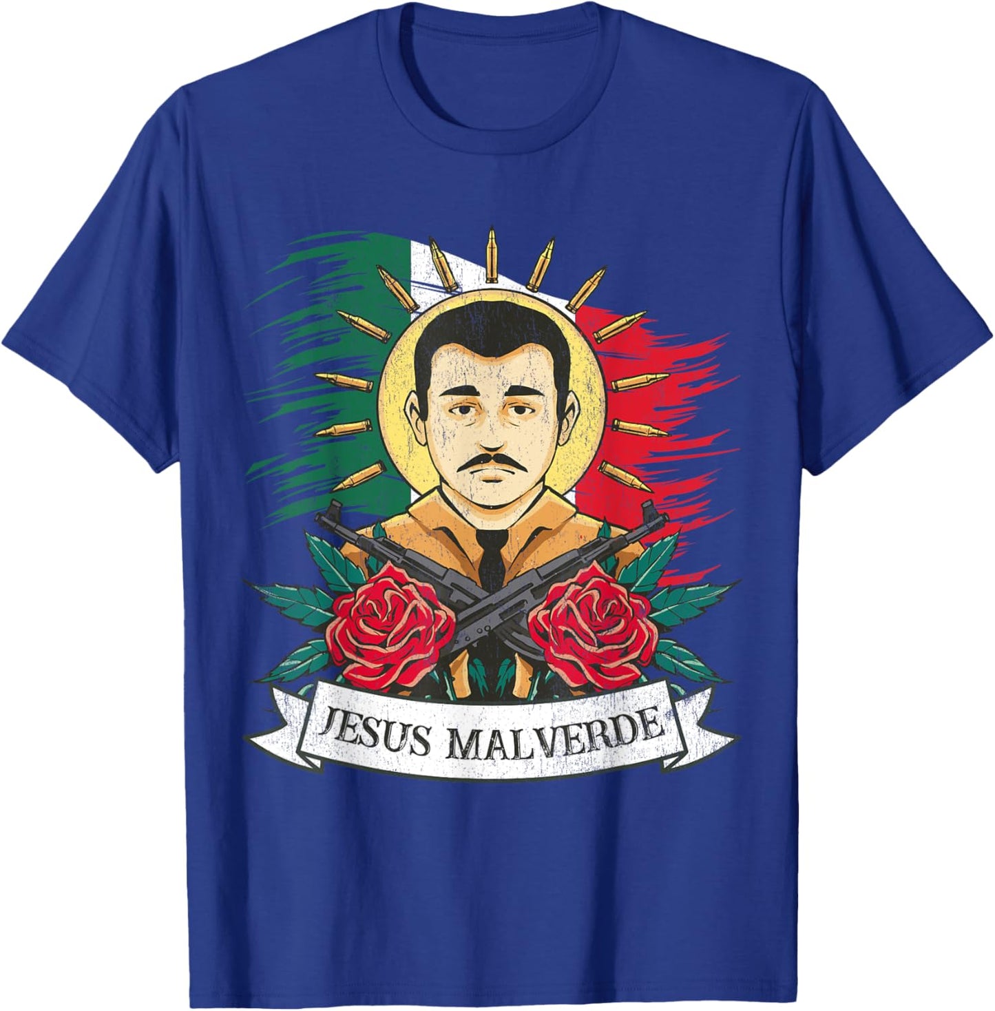 Jesus Malverde Sinaloa Mexico, Jesus Malverde T-Shirt - T-Shirt | Royal