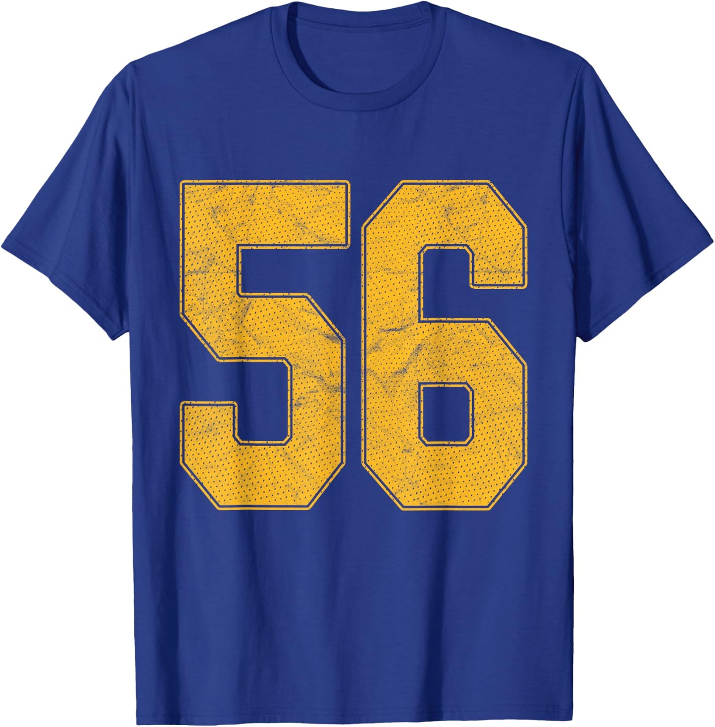 Number 56 Numbered Uniform Sports Team Jersey 56th Birthday T-Shirt - T-Shirt | Royal