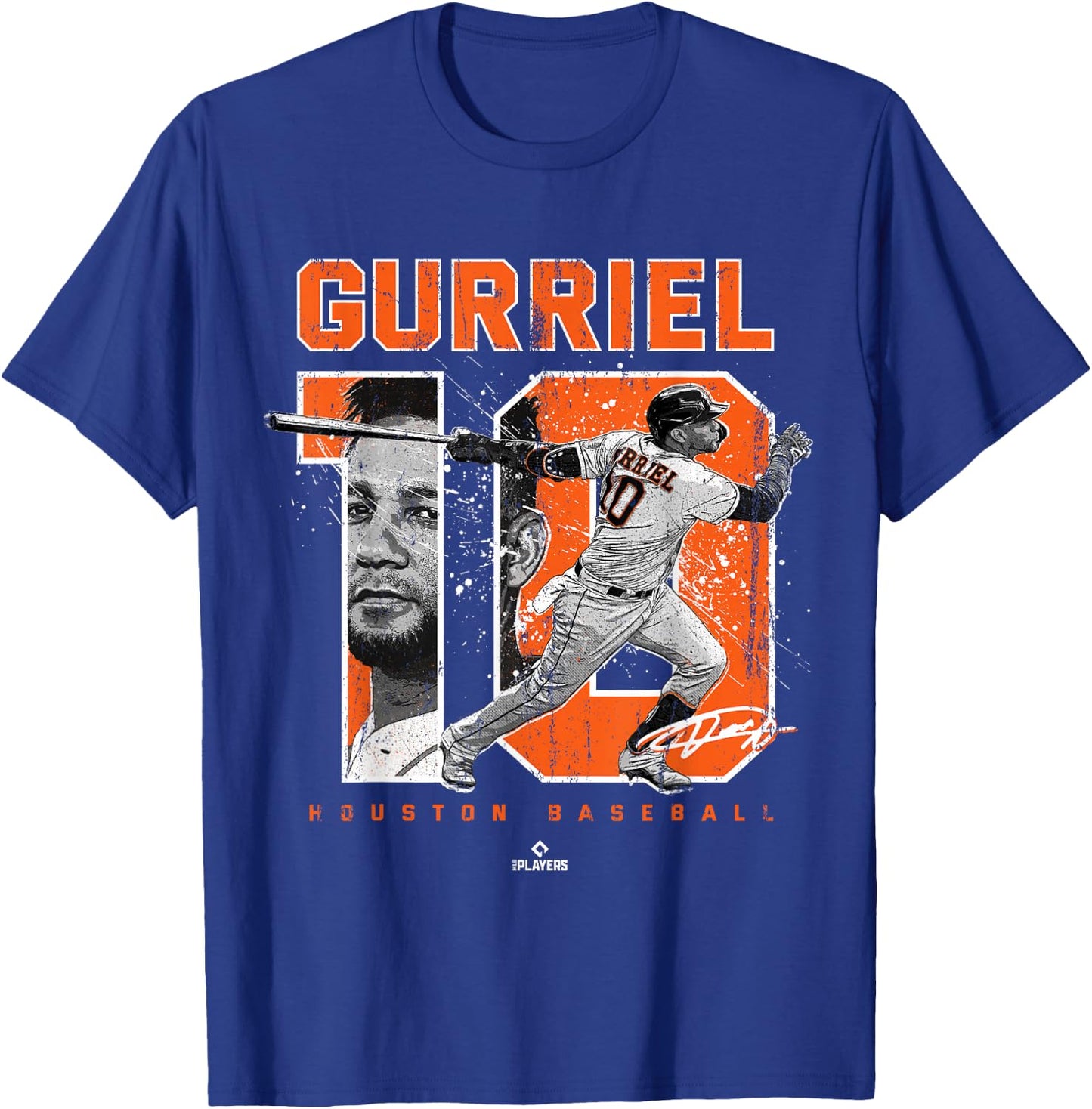Number and Portrait Yuli Gurriel Houston MLBPA T-Shirt - T-Shirt | Royal