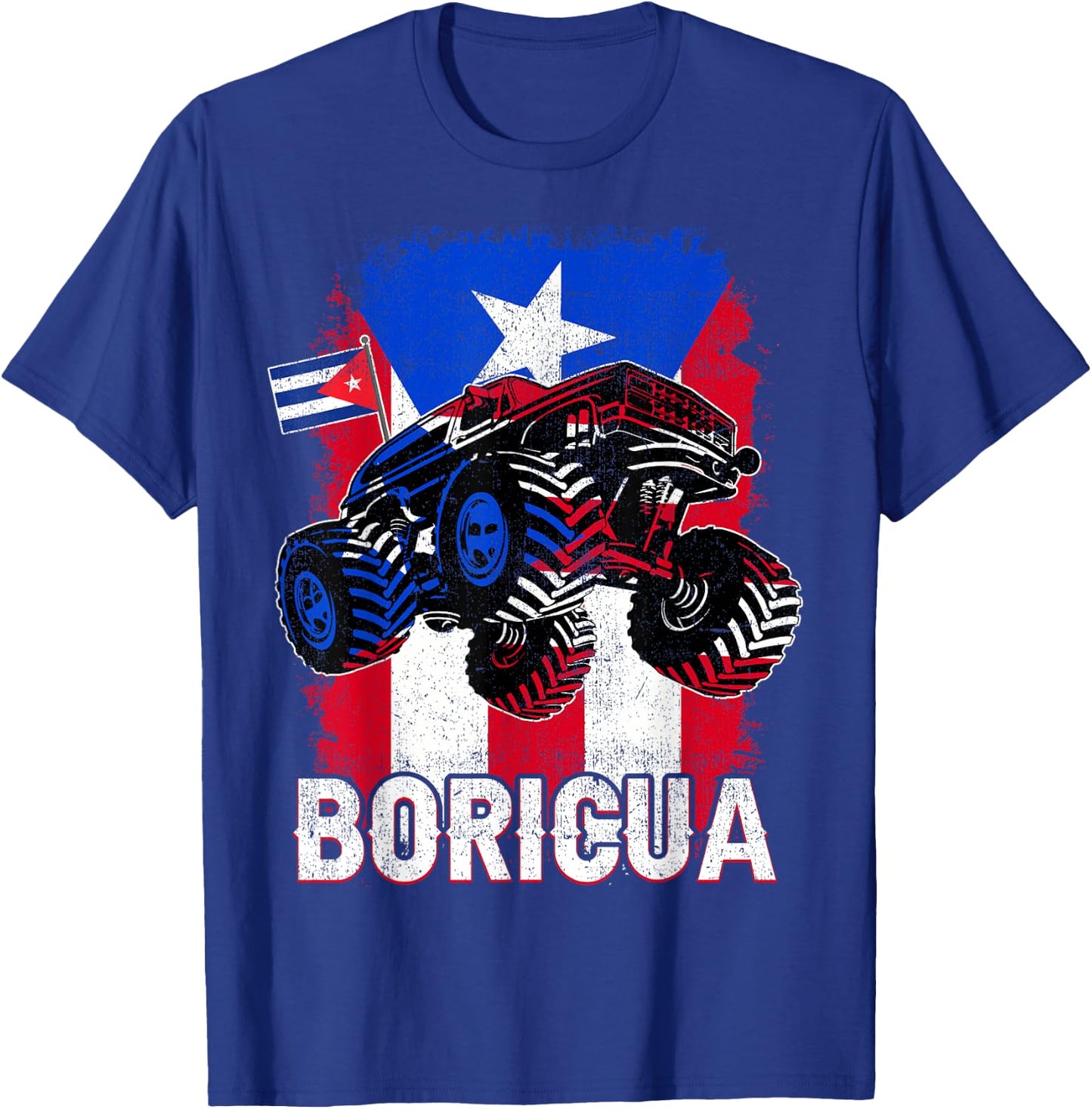 Boricua Puerto Rican Flag Monster Truck Rico Kid Boy Toddler T-Shirt - T-Shirt | Royal