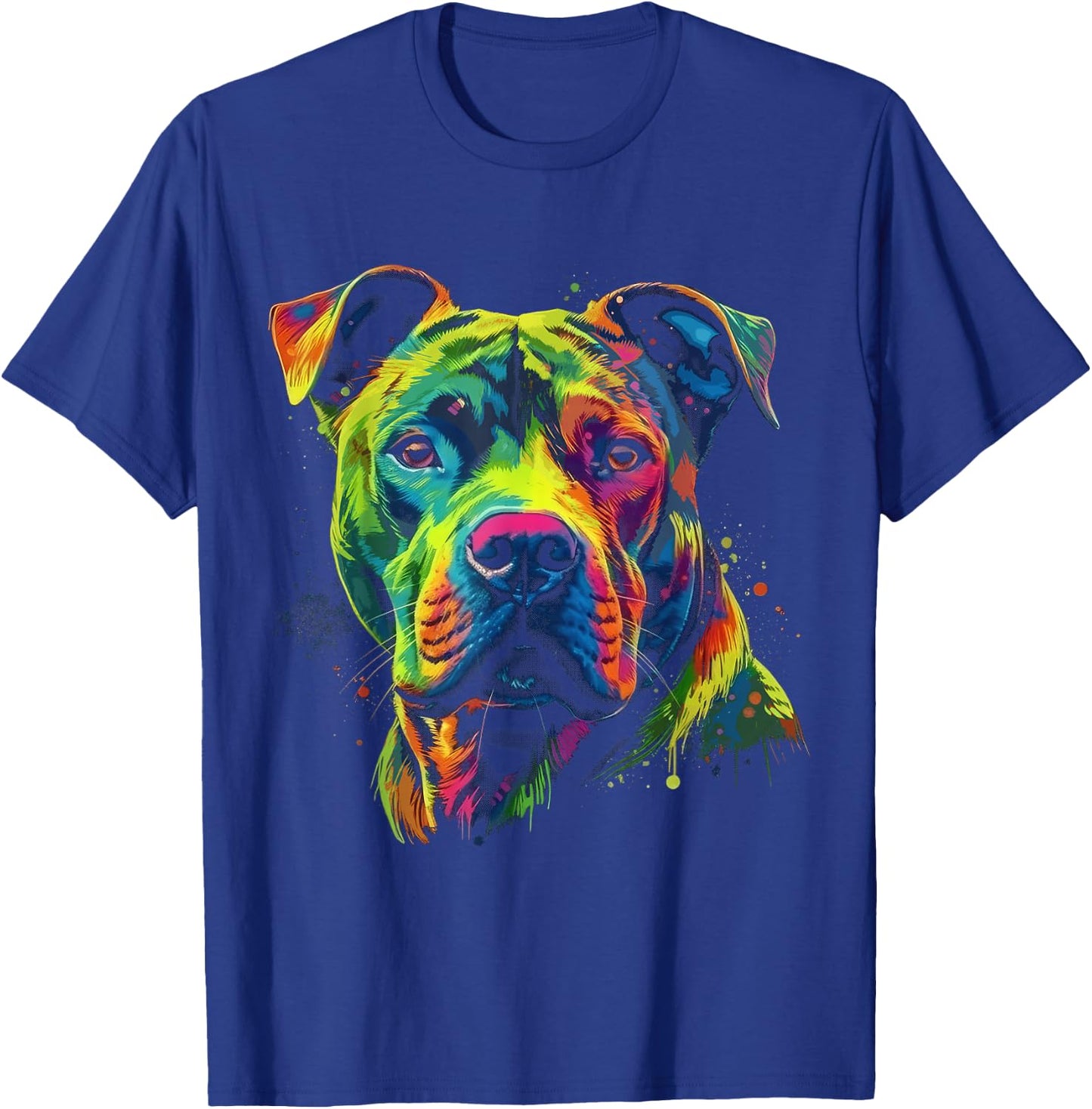 Pit Bull Mom Dog Lover Colorful Artistic Pitbull Owner Women T-Shirt - T-Shirt | Royal