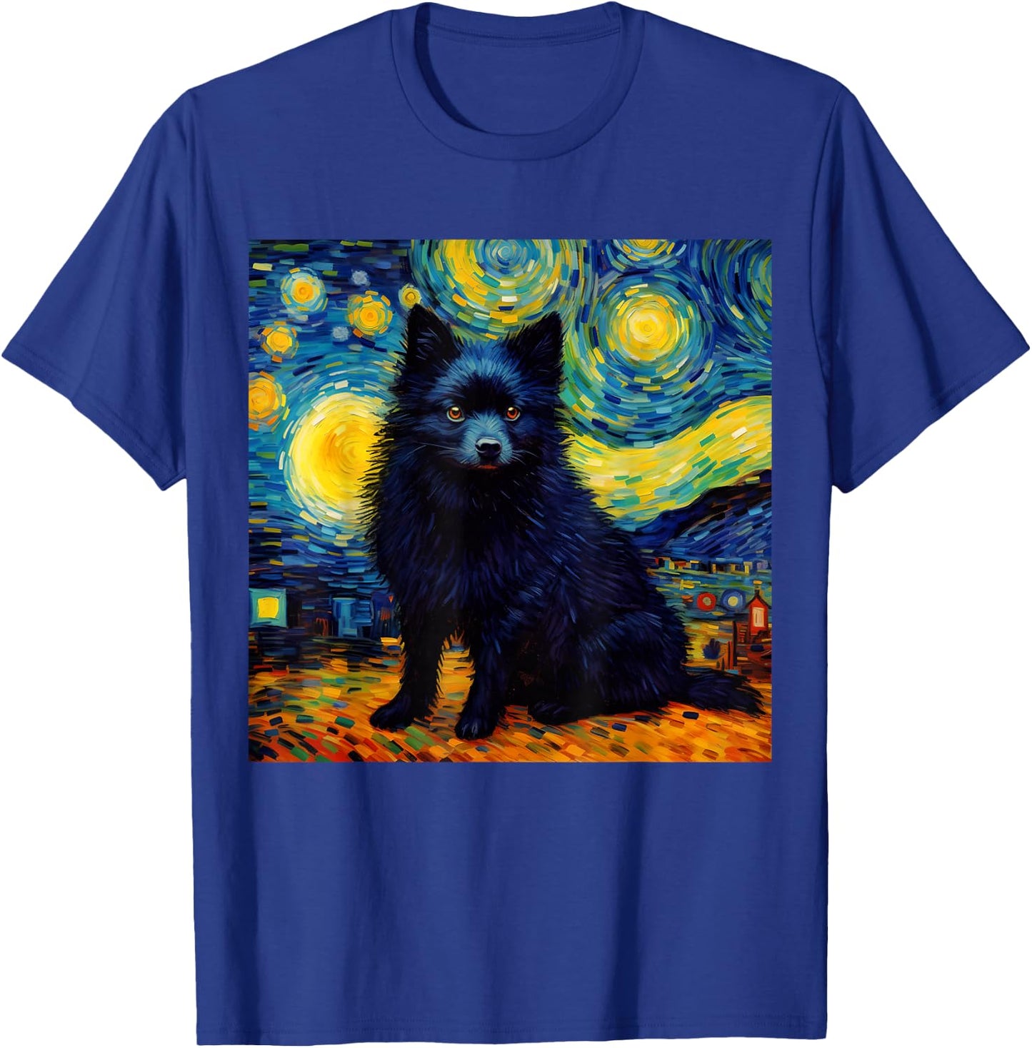 Surreal Starry Night Schipperke Dog Men Women Kids T-Shirt - T-Shirt | Royal