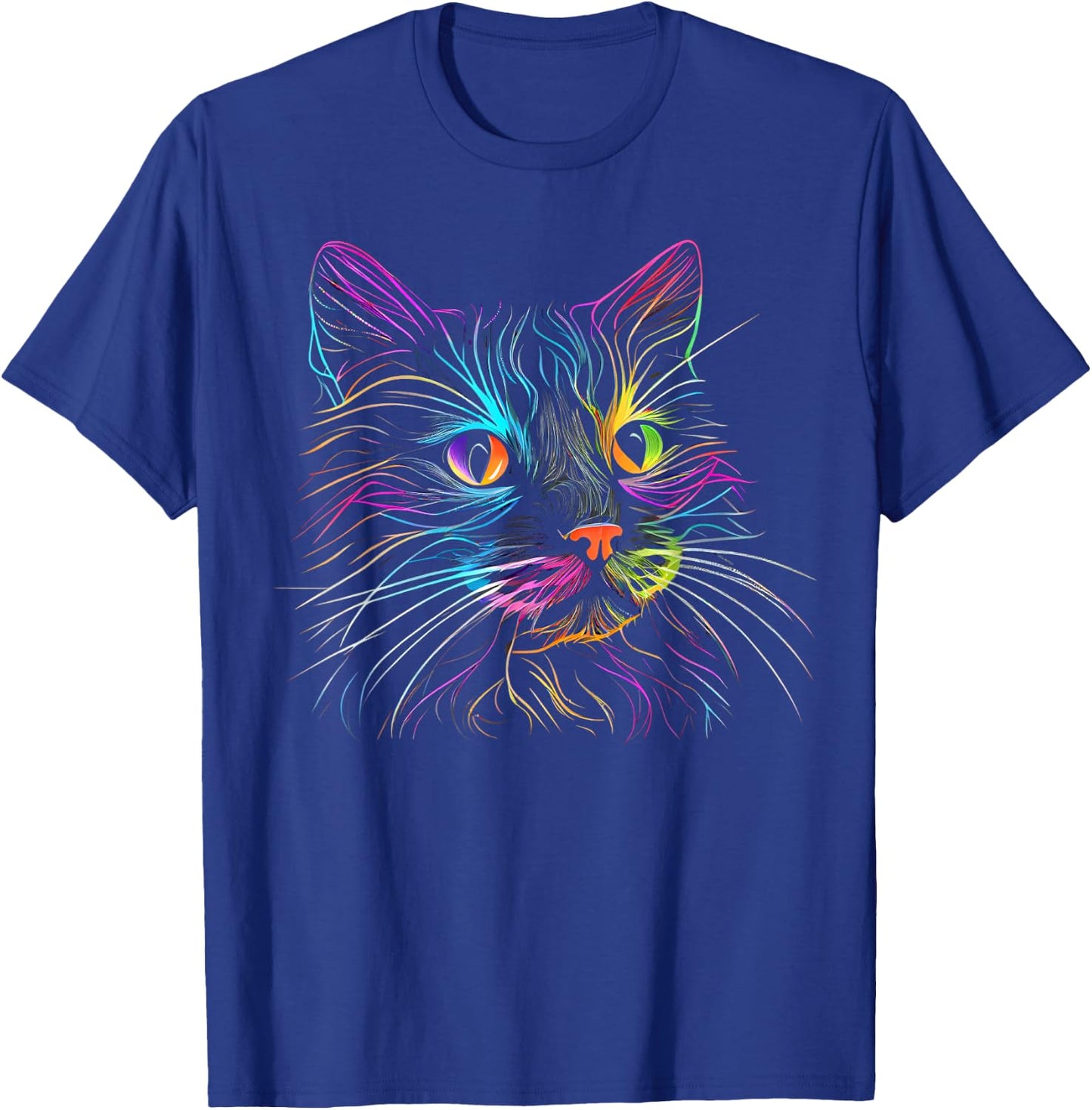 Cats Colorful Cat Cat's Head Catlovers T-Shirt - T-Shirt | Royal