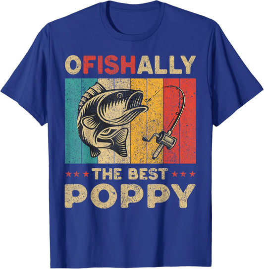 Father's Day Present Funny Fishing Ofishally The Best Poppy T-Shirt - T-Shirt | Royal