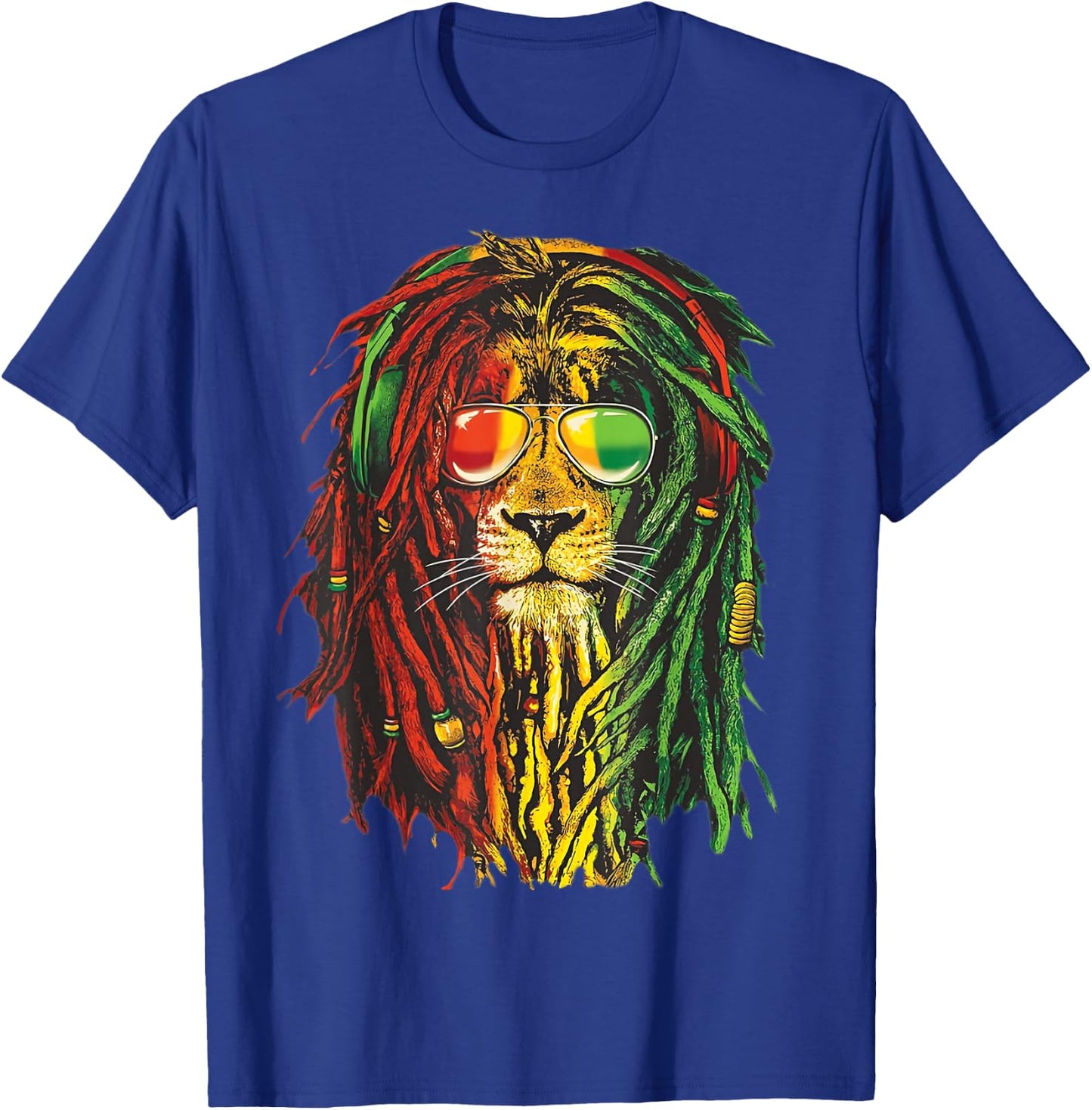 Rasta Lion Cool Dreadlock Rastafari for Rasta Lover T-Shirt - T-Shirt | Royal
