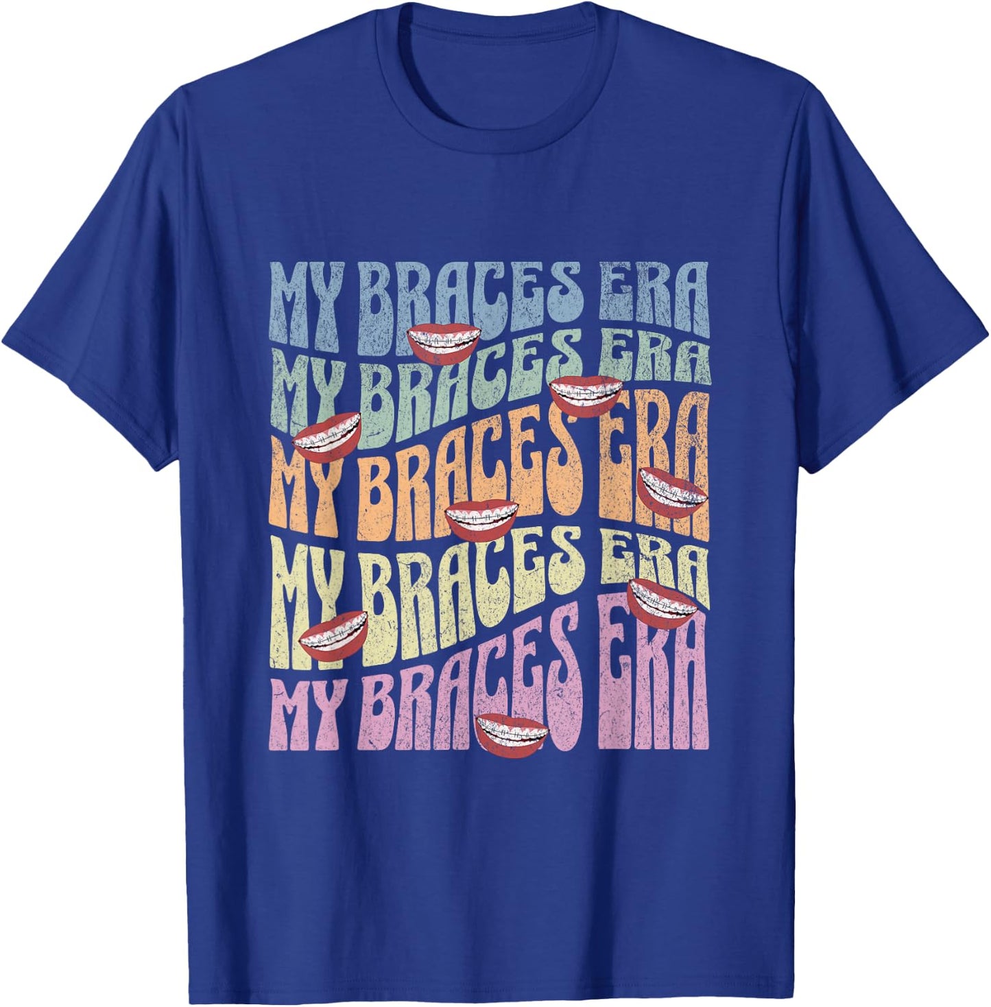 My Braces ERA Funny Retro Text Dental Braces for Teens Kids T-Shirt - T-Shirt | Royal