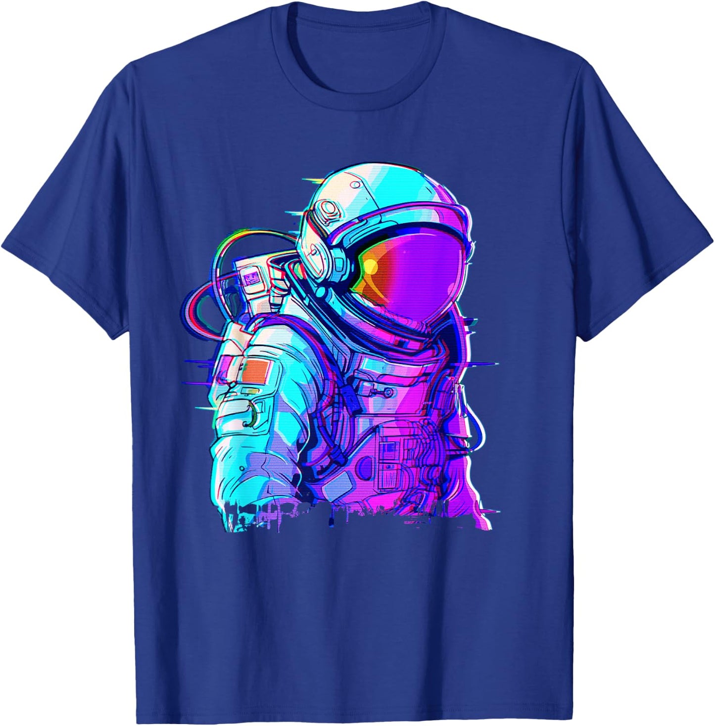Cyber Astronaut Vaporwave Aesthetic Galaxy Art Space Man T-Shirt - T-Shirt | Royal