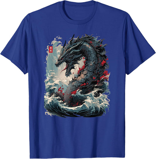 Japanese Aesthetic Dragon japanese art Japan Tattoo T-Shirt - T-Shirt | Royal