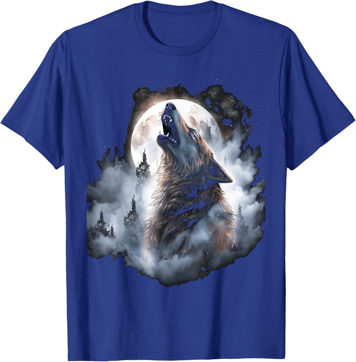 Wolves Howl to the Moon Wolf Wild Animals T-Shirt - T-Shirt | Royal