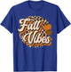 Vintage 70s Fall Vibes Leopard Pumpkin Season Retro Autumn T-Shirt - T-Shirt | Royal