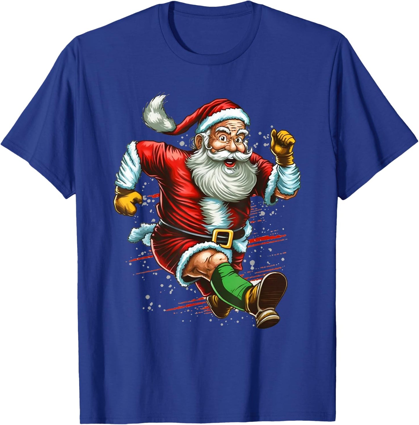 Funny Sport Santa Claus Running Run Christmas T-Shirt - T-Shirt | Royal