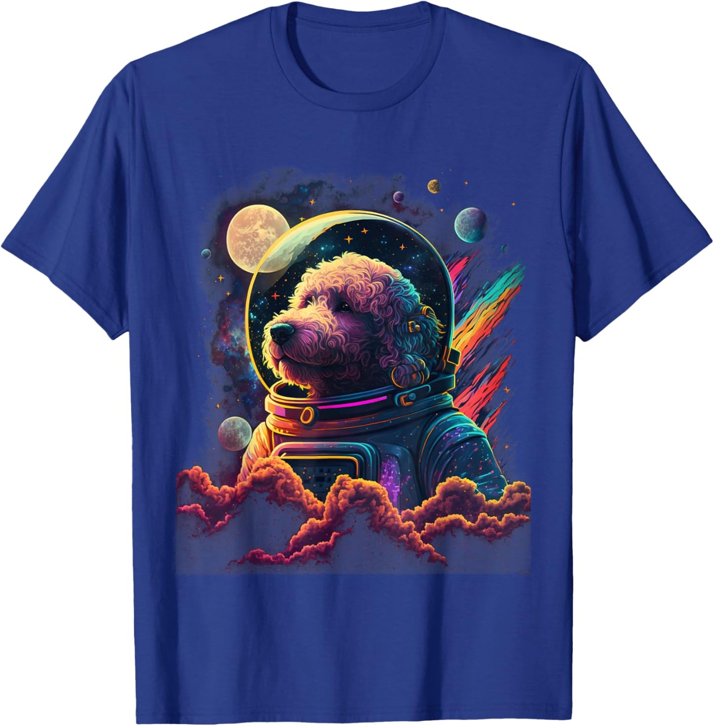 Astronaut Goldendoodle dog Space Galaxy T-Shirt - T-Shirt | Royal
