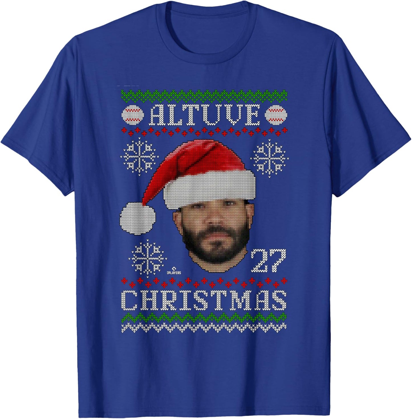 Jose Altuve Houston Baseball Christmas Sweater MLBPA T-Shirt - T-Shirt | Royal