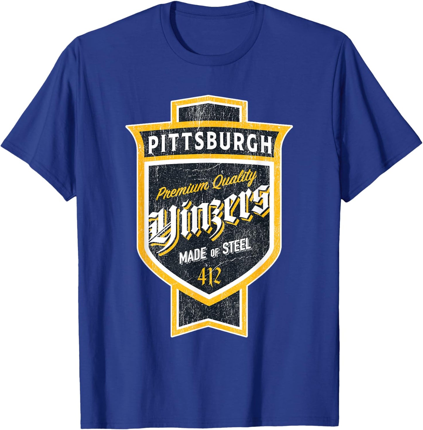 Bleacher Seat Heroes - Hometown & Apparel Vintage Pittsburgh Yinzer Beer Label - Yinzer Pride T-Shirt - T-Shirt | Royal