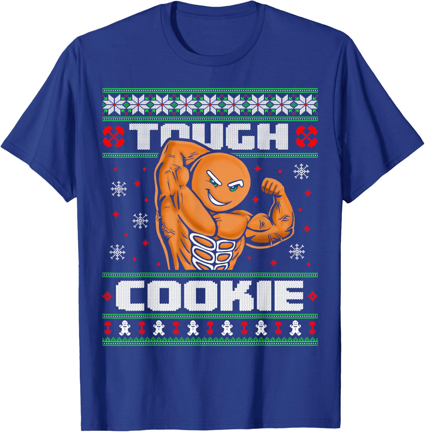Gingerbread Man Funny Ugly Christmas Sweater Gym Workout T-Shirt - T-Shirt | Royal