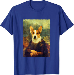 Funny Corgi Dog, Mona Lisa T-Shirt - T-Shirt | Royal