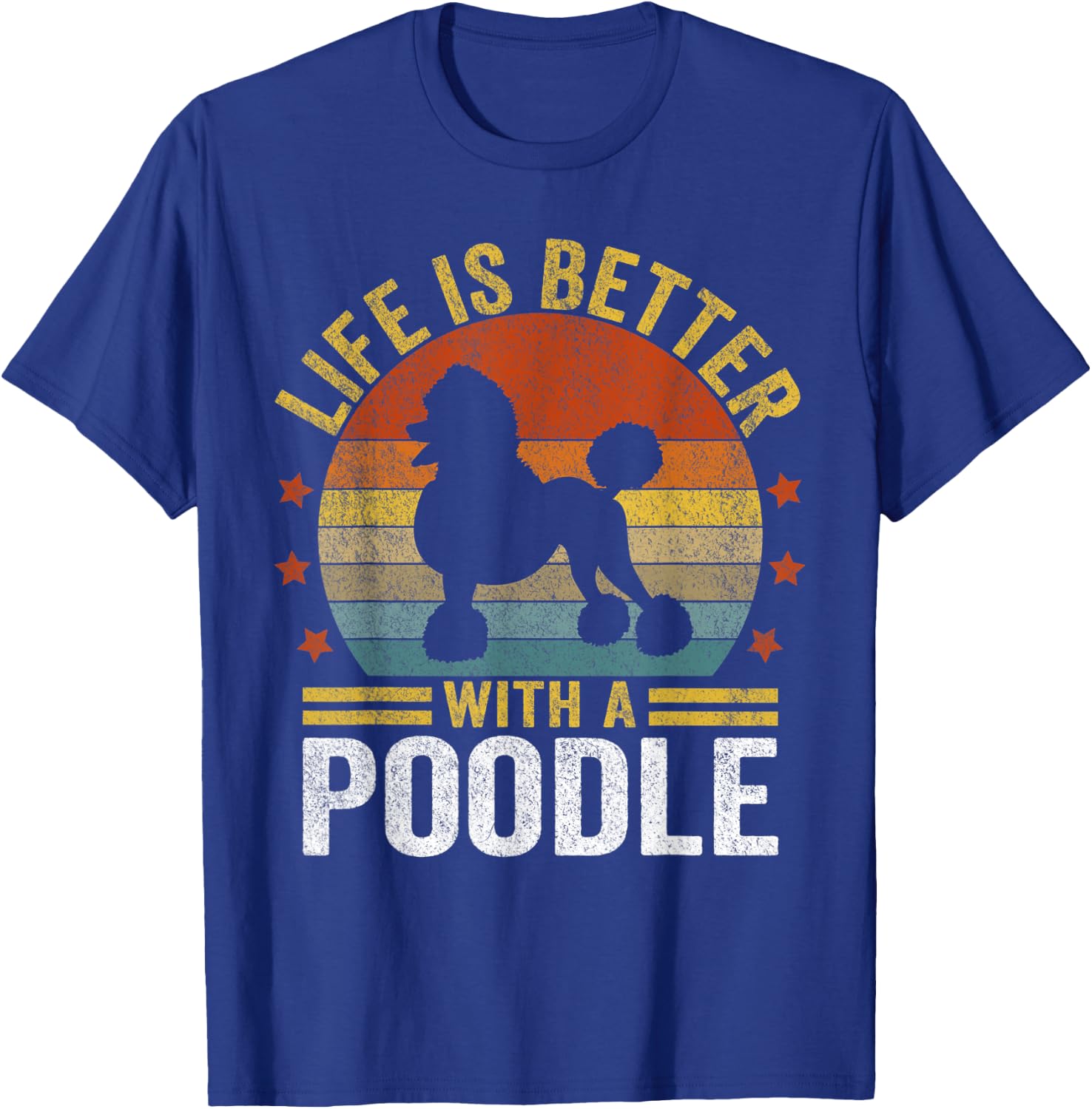 Life Is Better With A Poodle Mom Poodle Dad Retro Poodle Dog Women Kids T-Shirt - T-Shirt | Royal