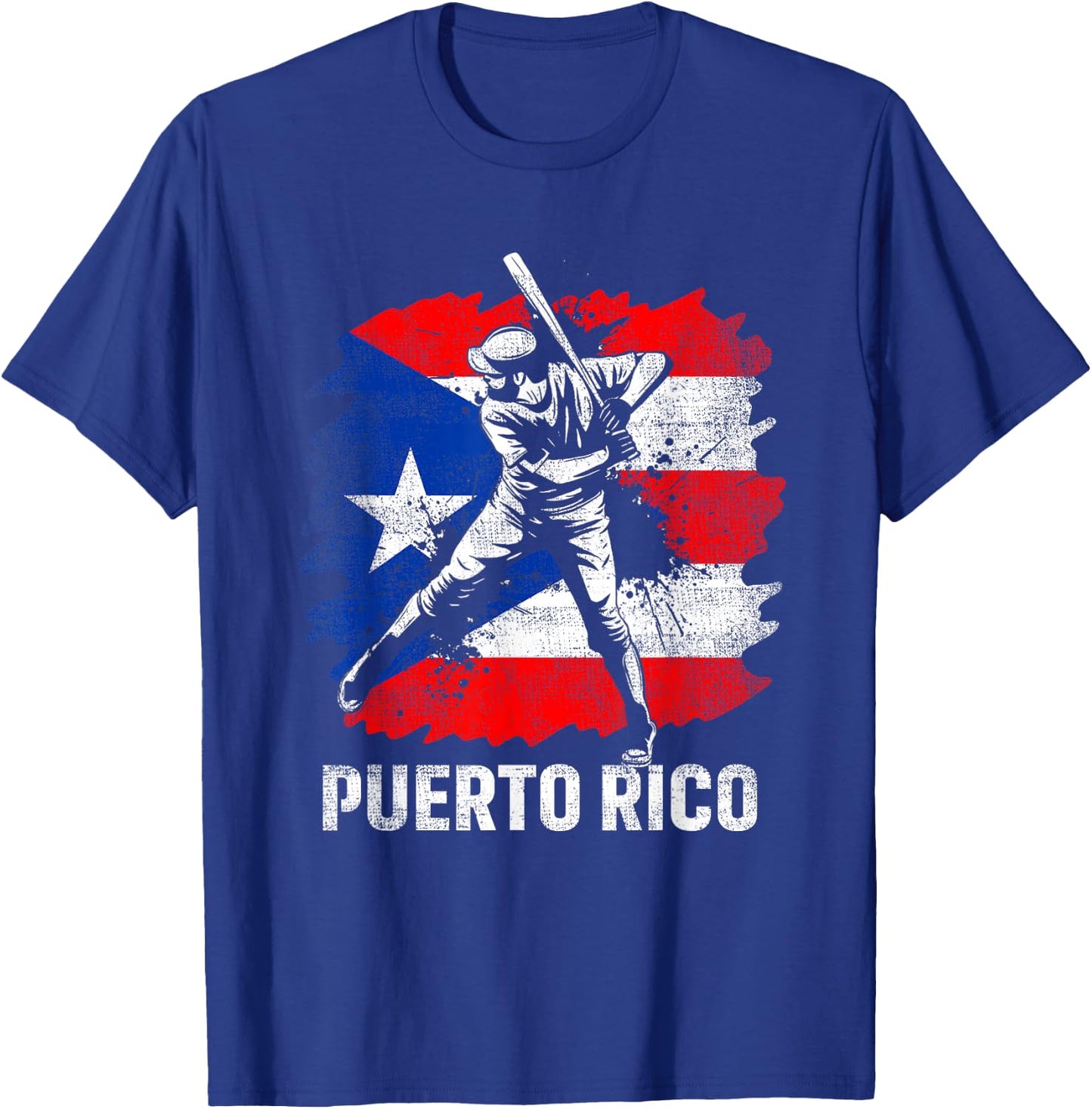 Puerto Rican Baseball Player Puerto Rico Flag Baseball Fans T-Shirt - T-Shirt | Royal