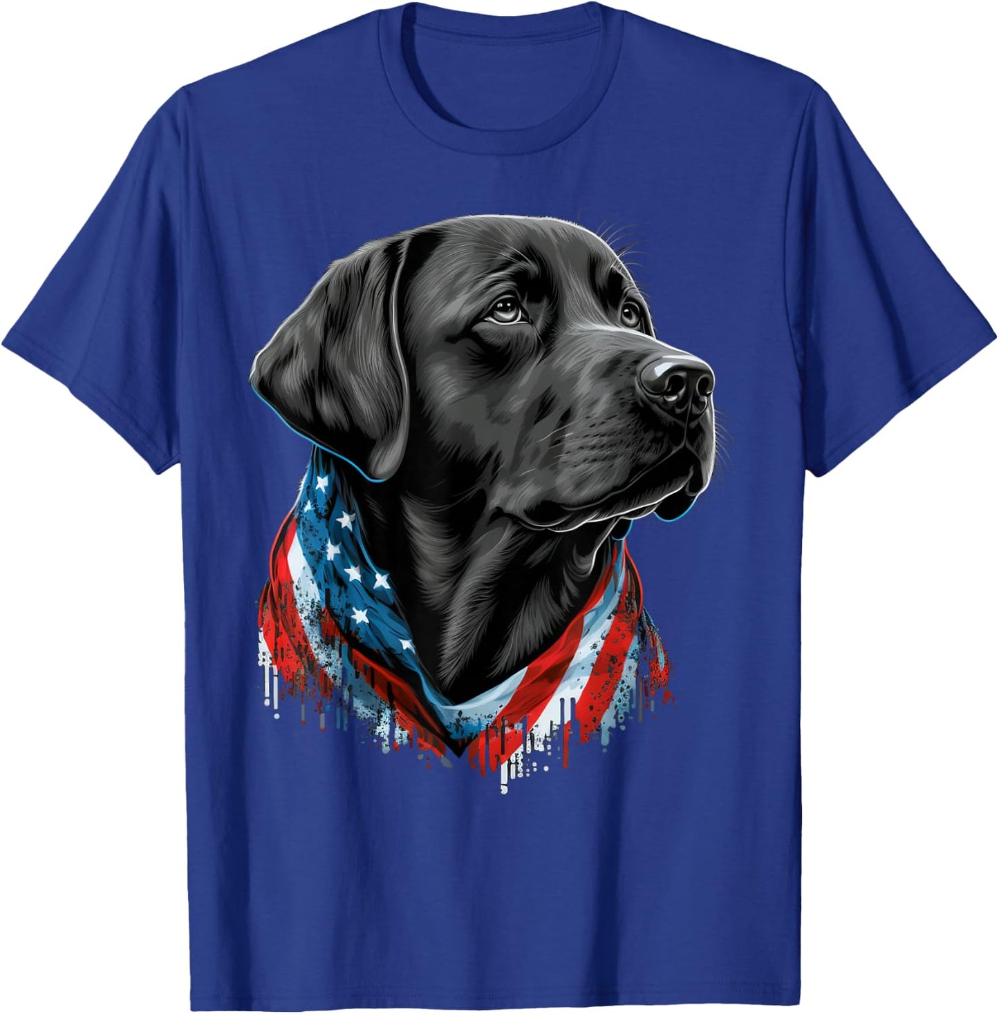 USA 4th of July Black Patriotic American Labrador Retriever T-Shirt - T-Shirt | Royal