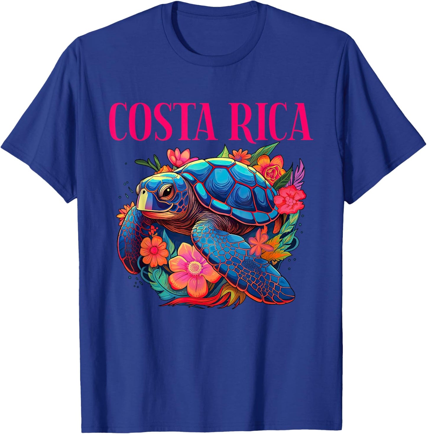 Costa Rica Floral Beach Turtle Souvenir T-Shirt - T-Shirt | Royal