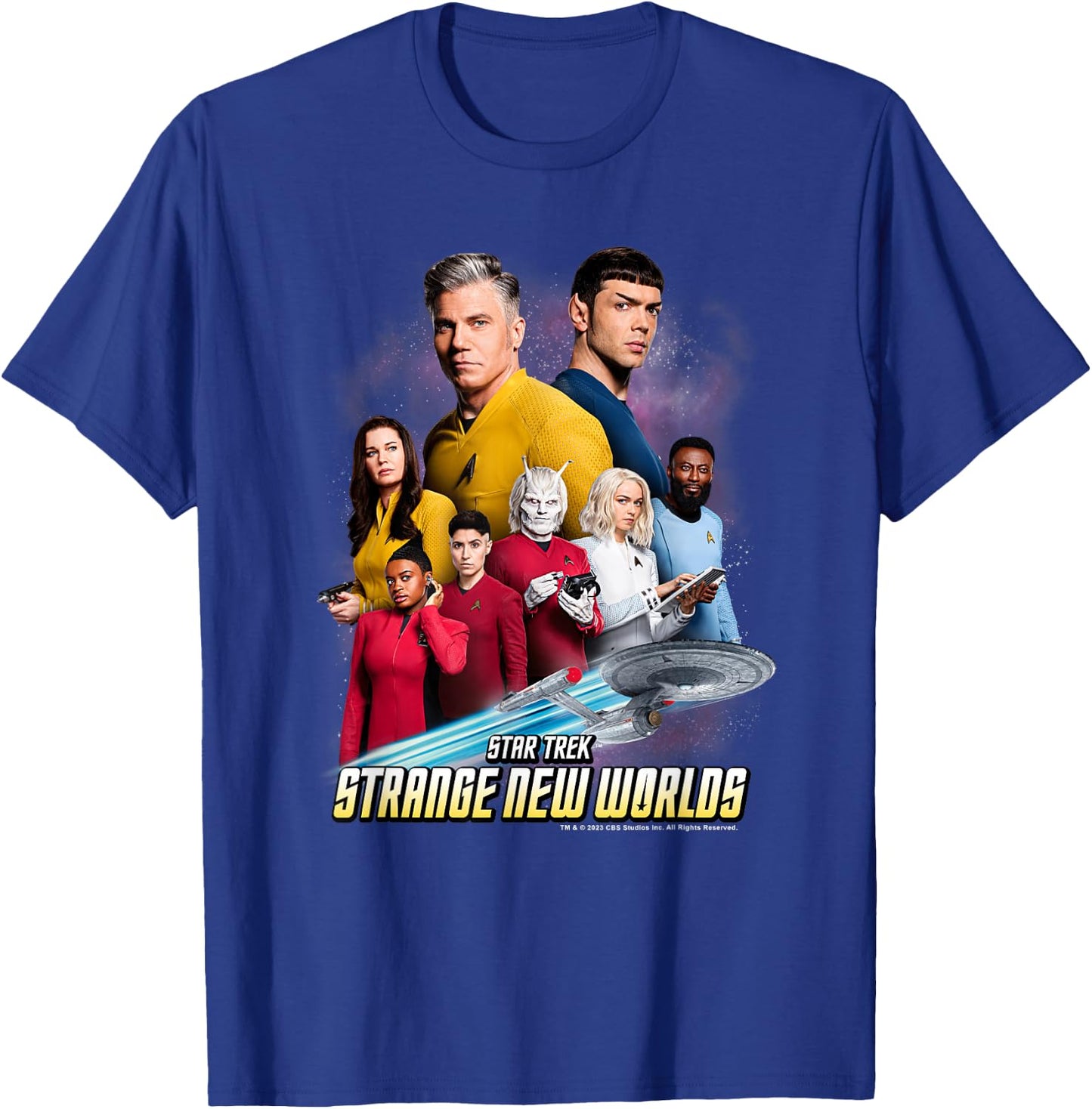 Star Trek Strange New Worlds Crew Pike Spock Uhura Ortegas T-Shirt - T-Shirt | Royal
