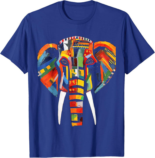 Elephant Colourful Artwork - Animal Motif Art Animal Elephant T-Shirt - T-Shirt | Royal