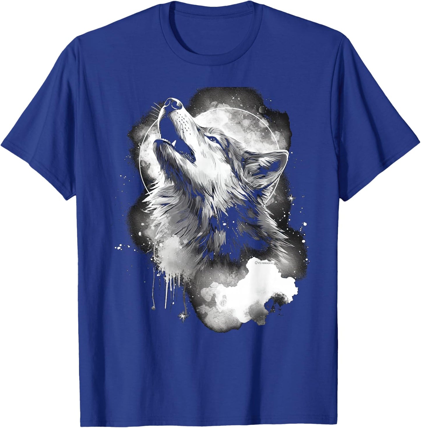 Wolves howling at moon wolf wild animal T-Shirt - T-Shirt | Royal