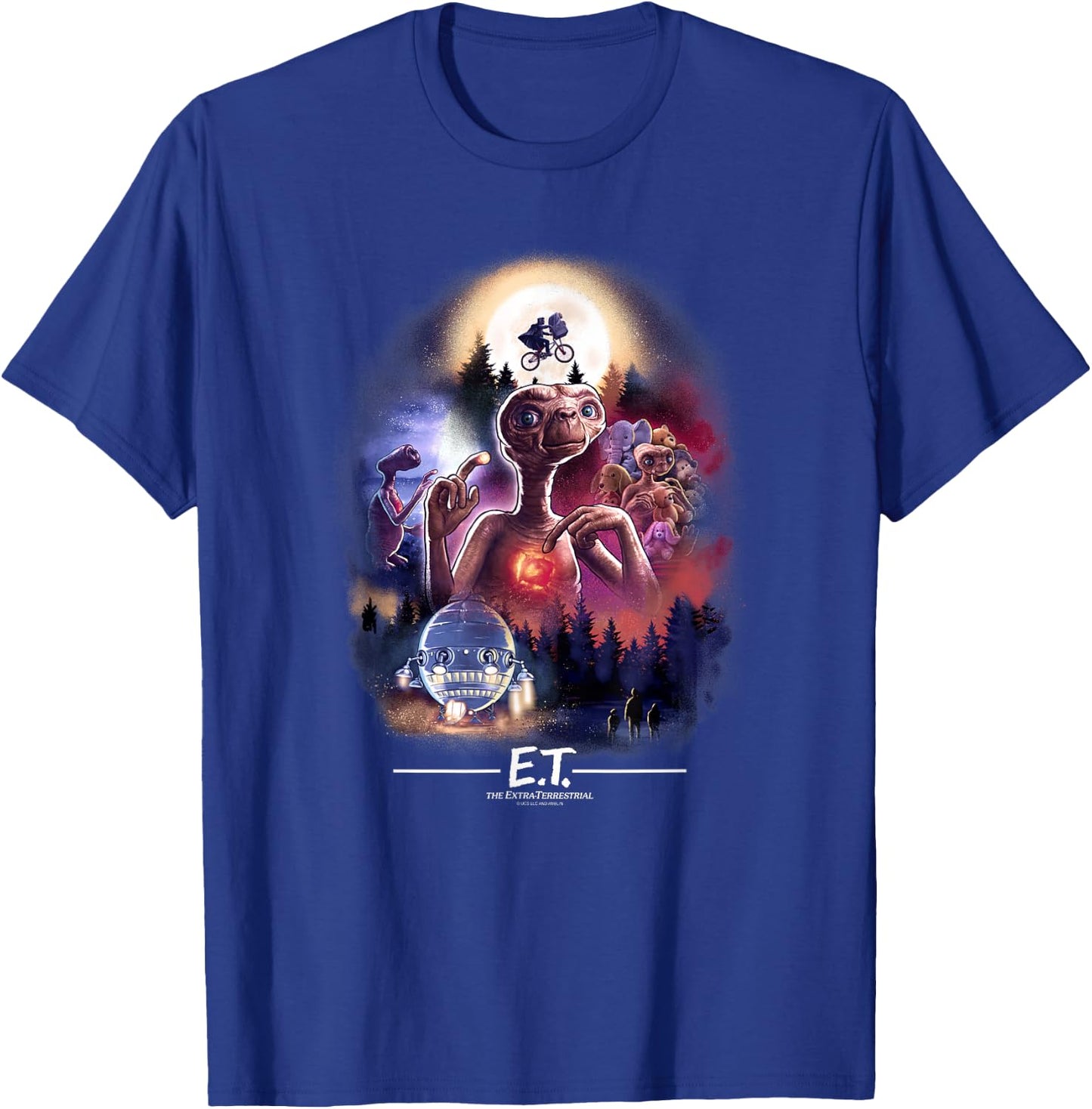 E.T. the Extra-Terrestrial Centered Collage T-Shirt - T-Shirt | Royal