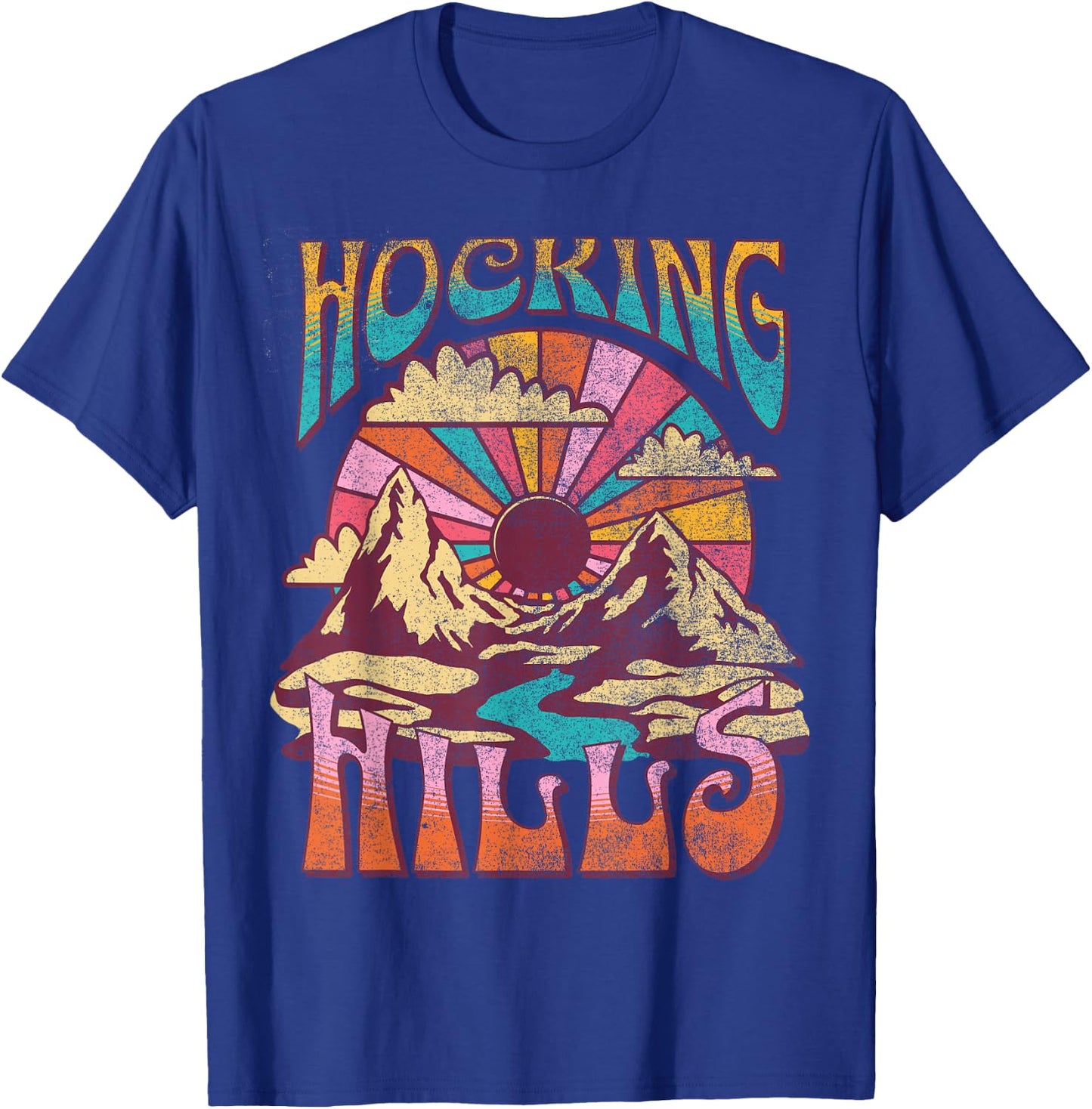 Hocking Hills Ohio Nature Hiking Mountains Outdoors Vintage T-Shirt - T-Shirt | Royal