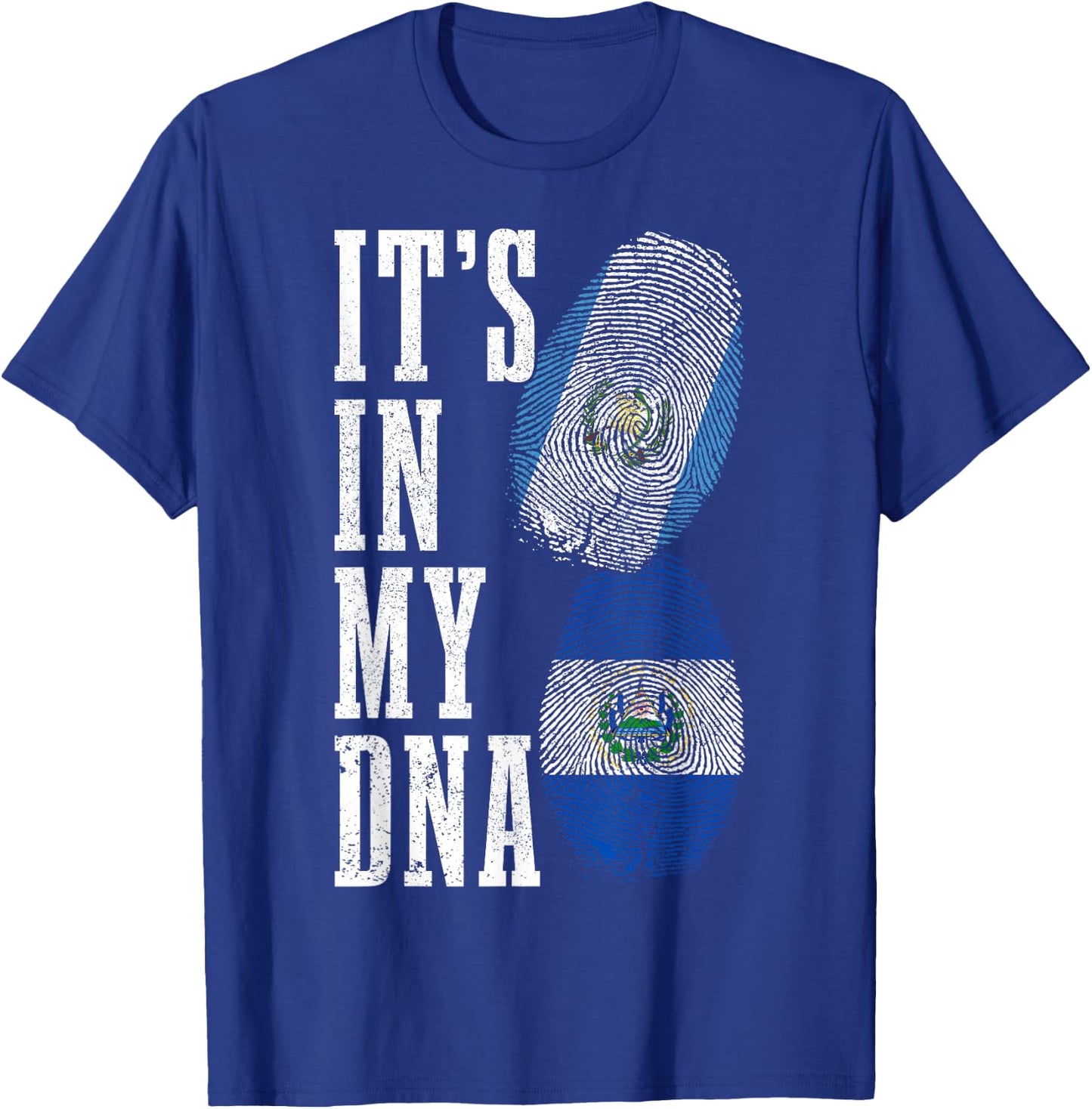 Guatemala El Salvador DNA Guatemalan Salvadorian Flag Pride T-Shirt - T-Shirt | Royal