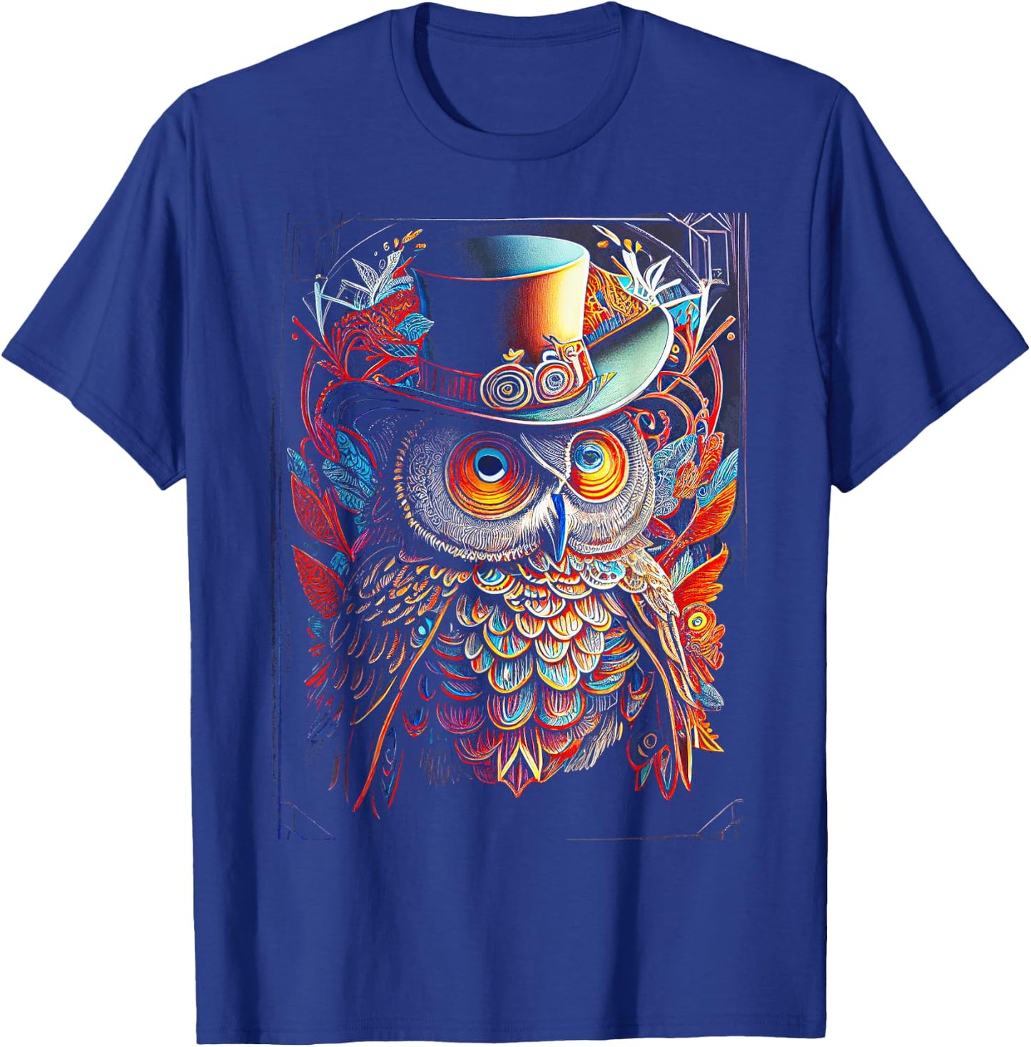 Owl Colorful Bird Art Owl Graphic Animal Owls Owl T-Shirt - T-Shirt | Royal