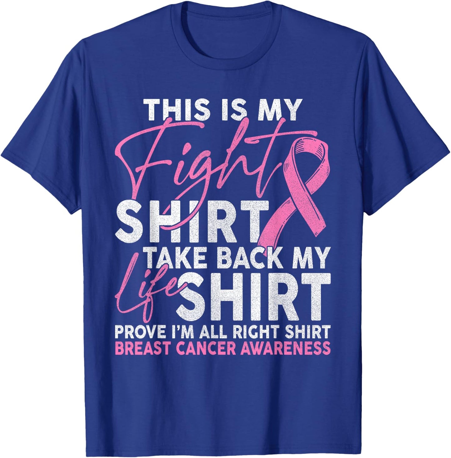 This Is My Fight Breast Cancer Fighter Pink Boxing Glove T-Shirt - T-Shirt | Royal