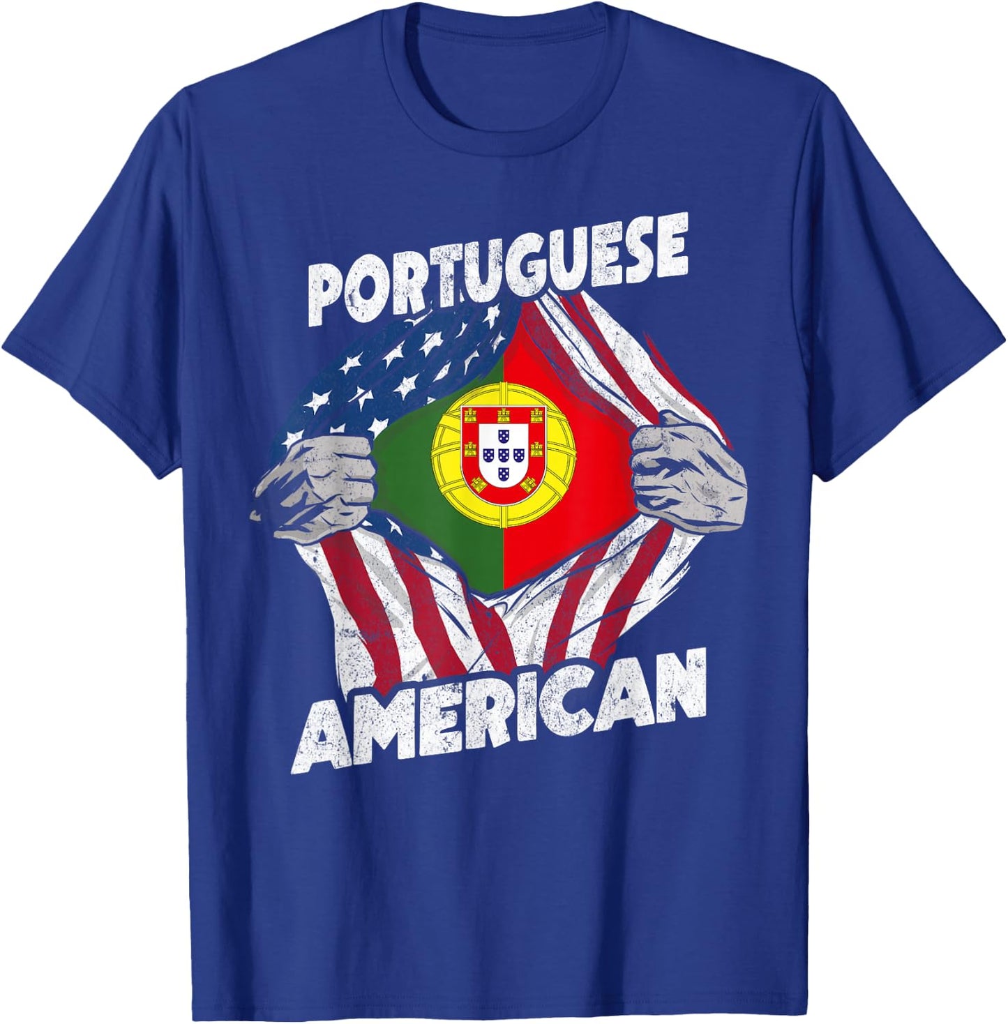 Portuguese And American Flag Portugal Proud T-Shirt - T-Shirt | Royal