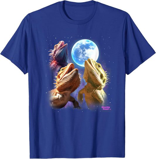 Bearded Dragon Shirts Lizards Howling at the Moon Beardies T-Shirt - T-Shirt | Royal
