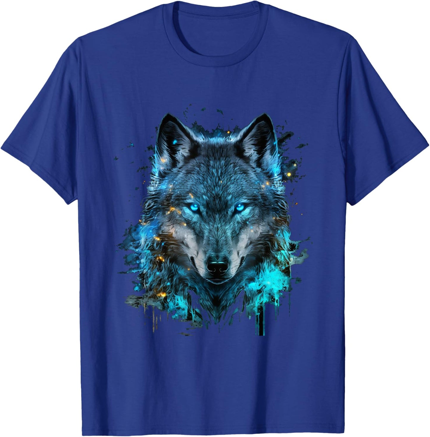 Wolf Art Abstract Wolf Face Wolves Animal Wolf Lover T-Shirt - T-Shirt | Royal
