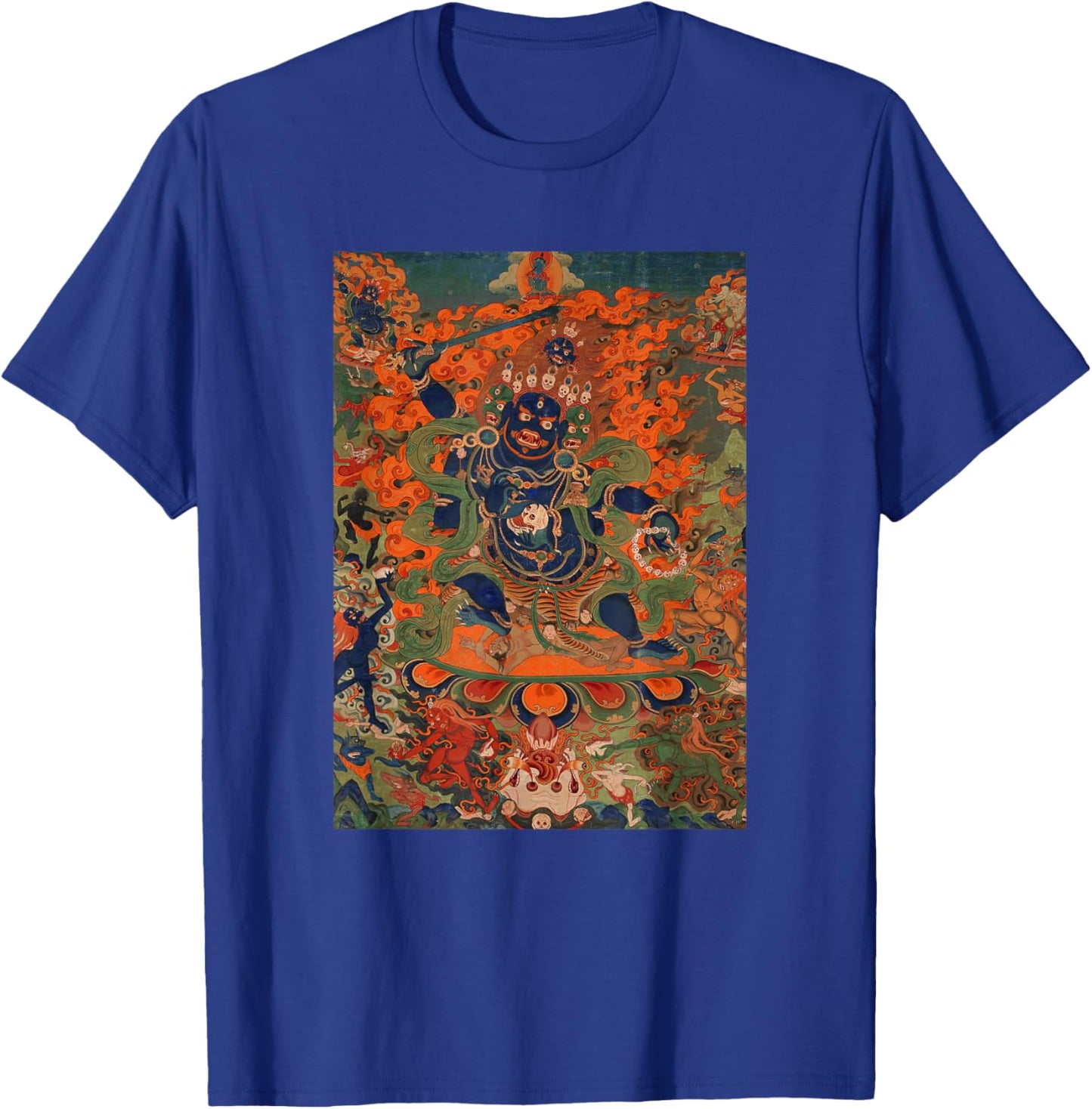 Four Faced Mahakala Tibetan Buddhist Thangka Buddhism T-Shirt - T-Shirt | Royal
