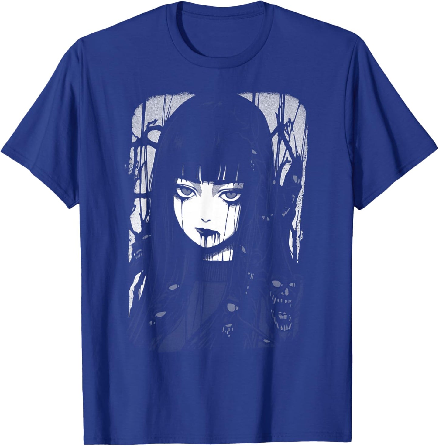 Creepy Japanese Anime Manga Horror | Pastel Goth Grunge T-Shirt - T-Shirt | Royal