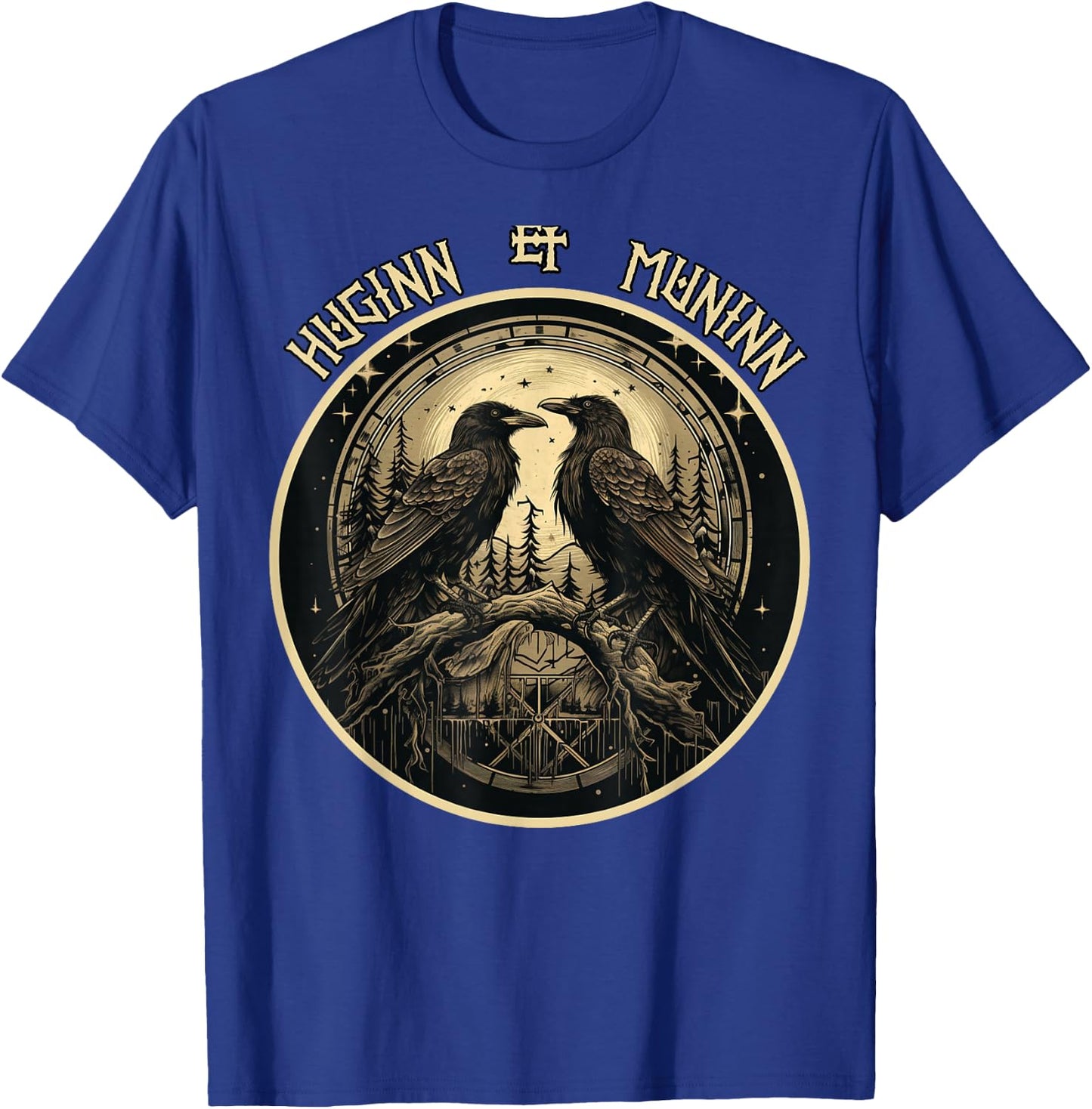 Odin Ravens Huginn and Muninn Odin's Ravens Viking Valhalla T-Shirt - T-Shirt | Royal