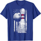 USA Flag Patriotic American Bowler Gift Bowling Ball Bowling T-Shirt - T-Shirt | Royal