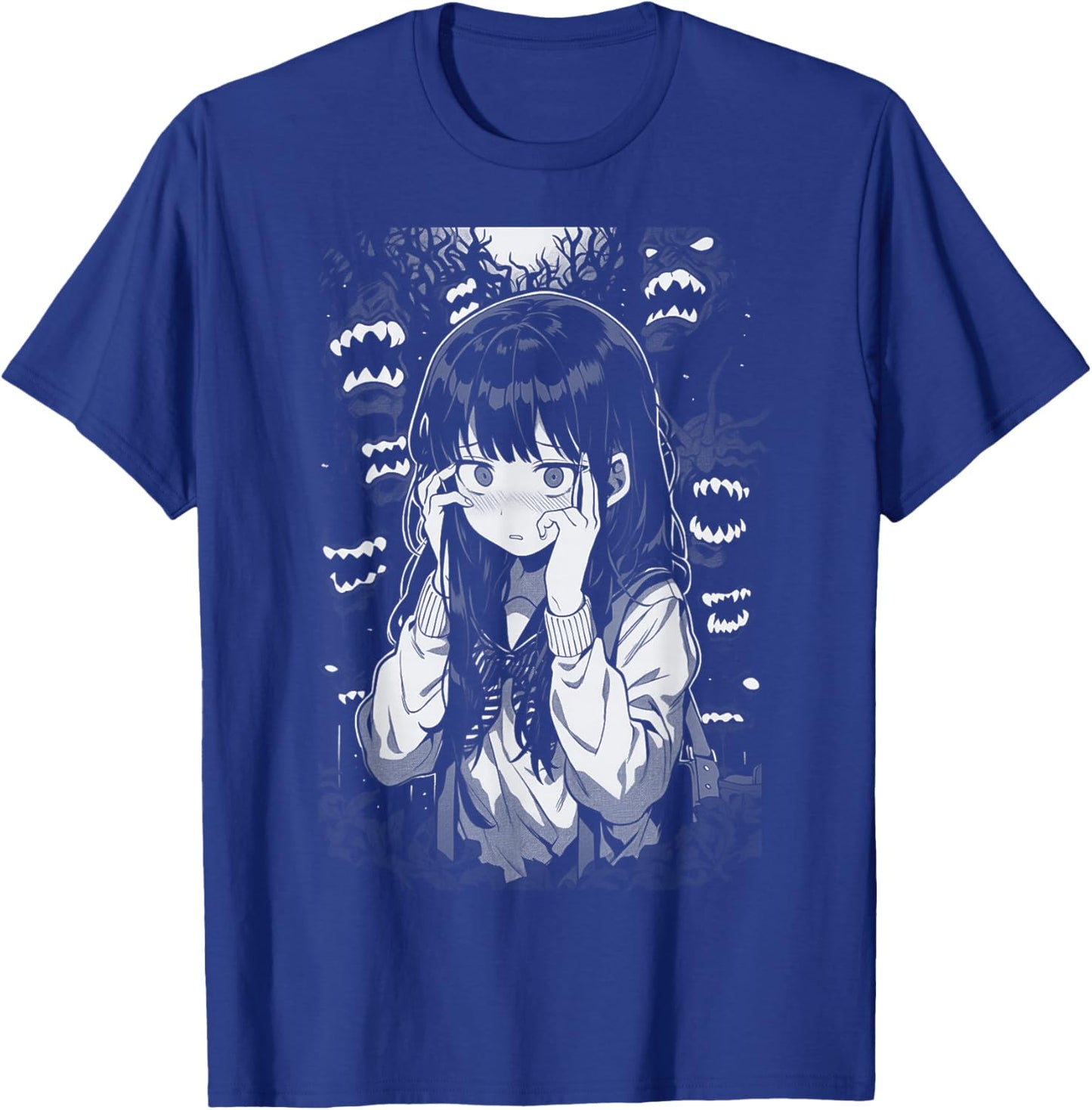 Horror Anime Manga Harajuku Gothic Grunge Aesthetic | Egirl T-Shirt - T-Shirt | Royal