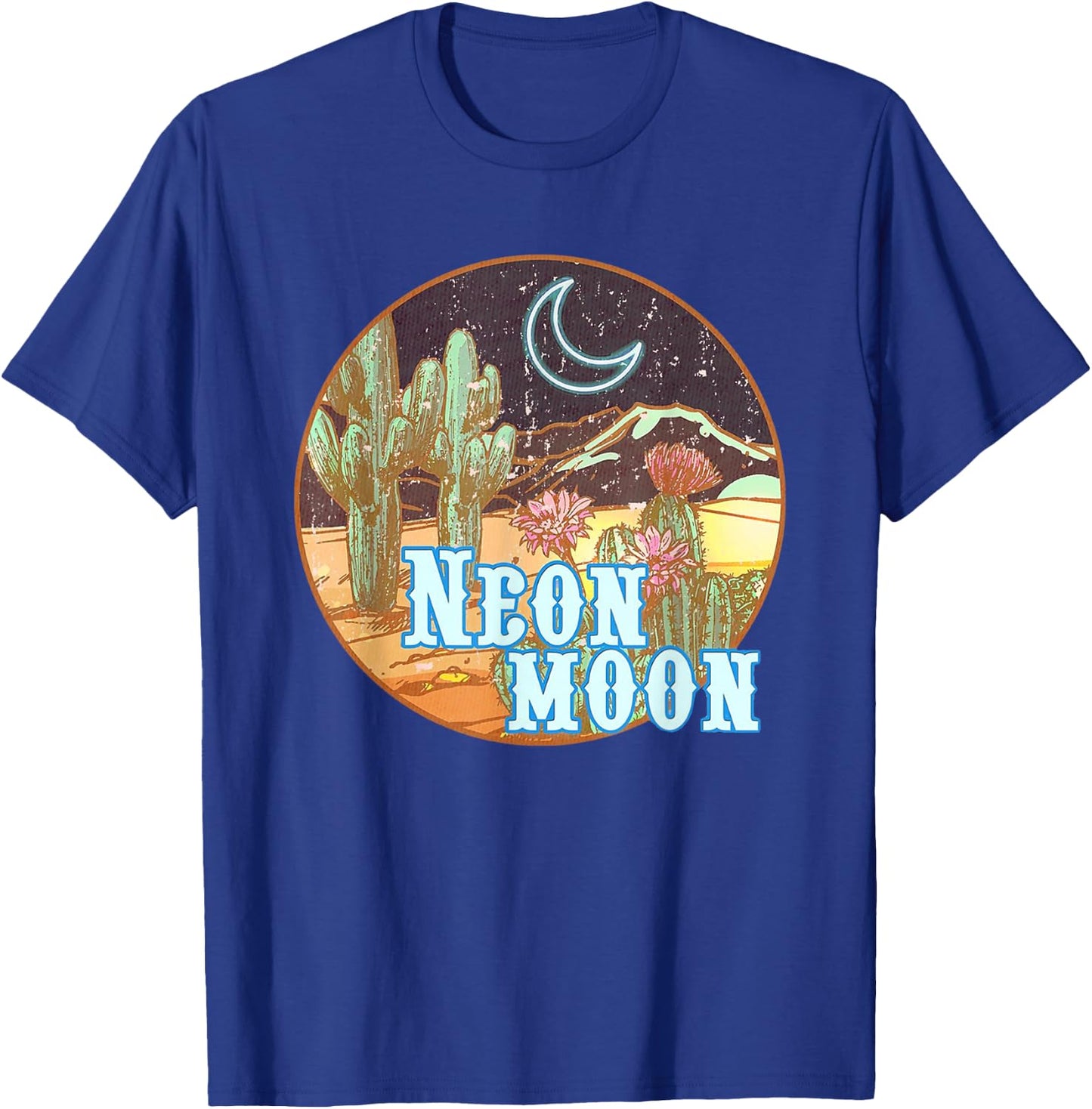 Neon 90s Moon Country Western Cowboy Cowgirl T-Shirt - T-Shirt | Royal
