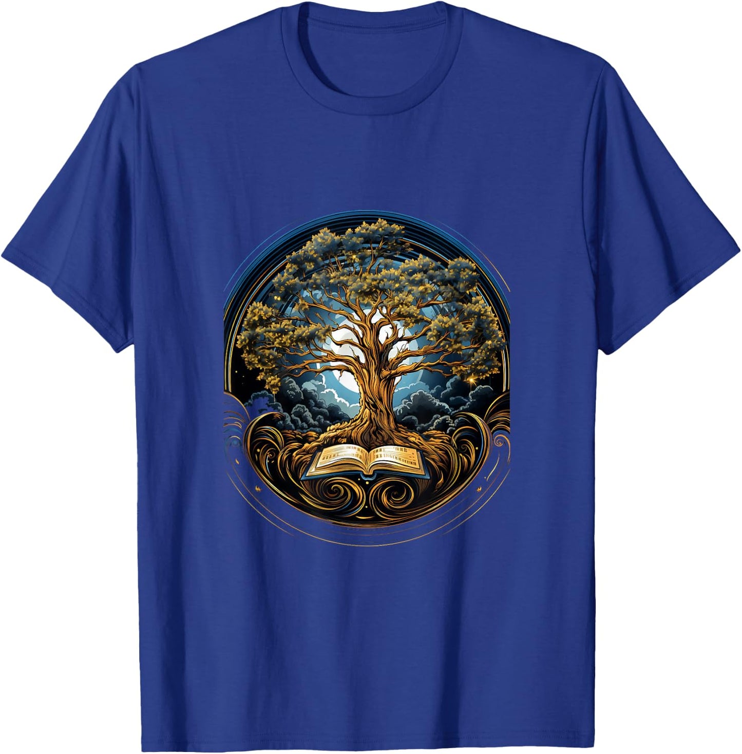 Back to School Tree of Knowledge Book Teacher Student T-Shirt - T-Shirt | Royal