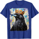 Pop Art Colorful Crow Raven King Queen Crown T-Shirt - T-Shirt | Royal