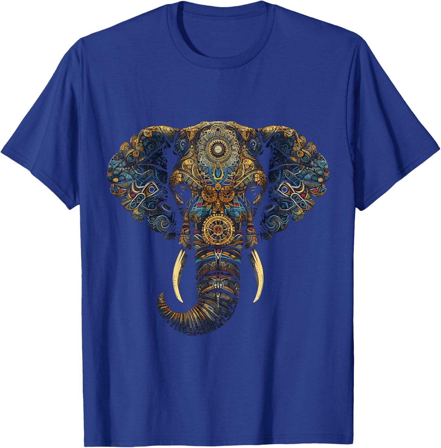 Elephant Mandala Artwork - Zoo Animal Elephant T-Shirt - T-Shirt | Royal