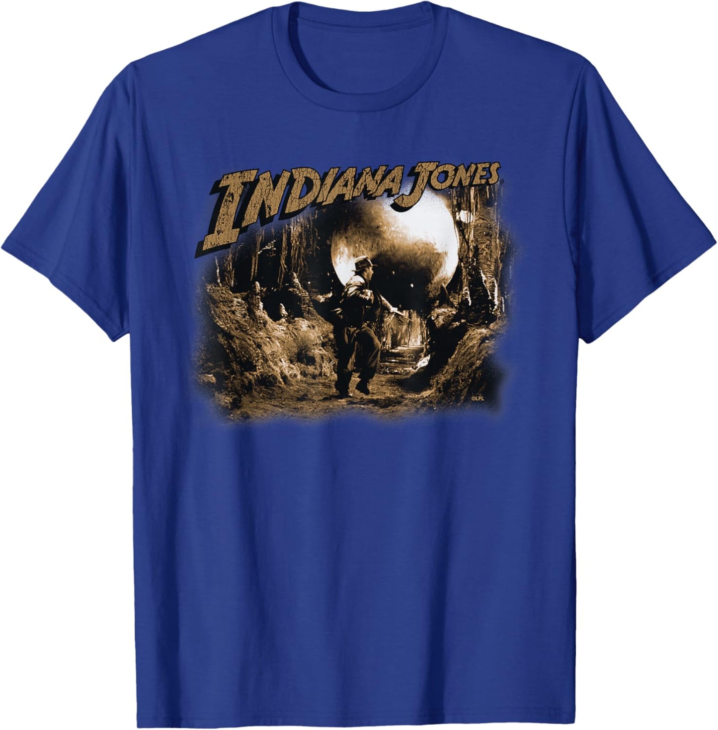 Lucasfilm Indiana Jones Raiders of The Lost Ark Boulder Run Small T-Shirt - T-Shirt | Royal