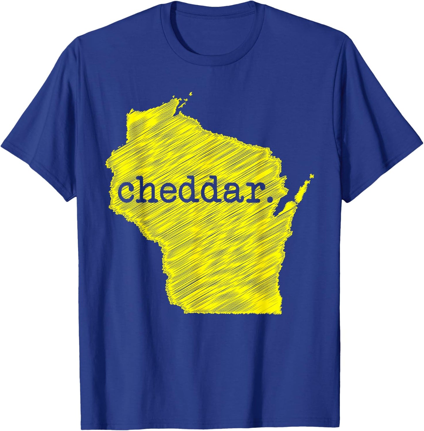 Wisconsin Cheddar Cheese Map Home Graphic T-Shirt - T-Shirt | Royal