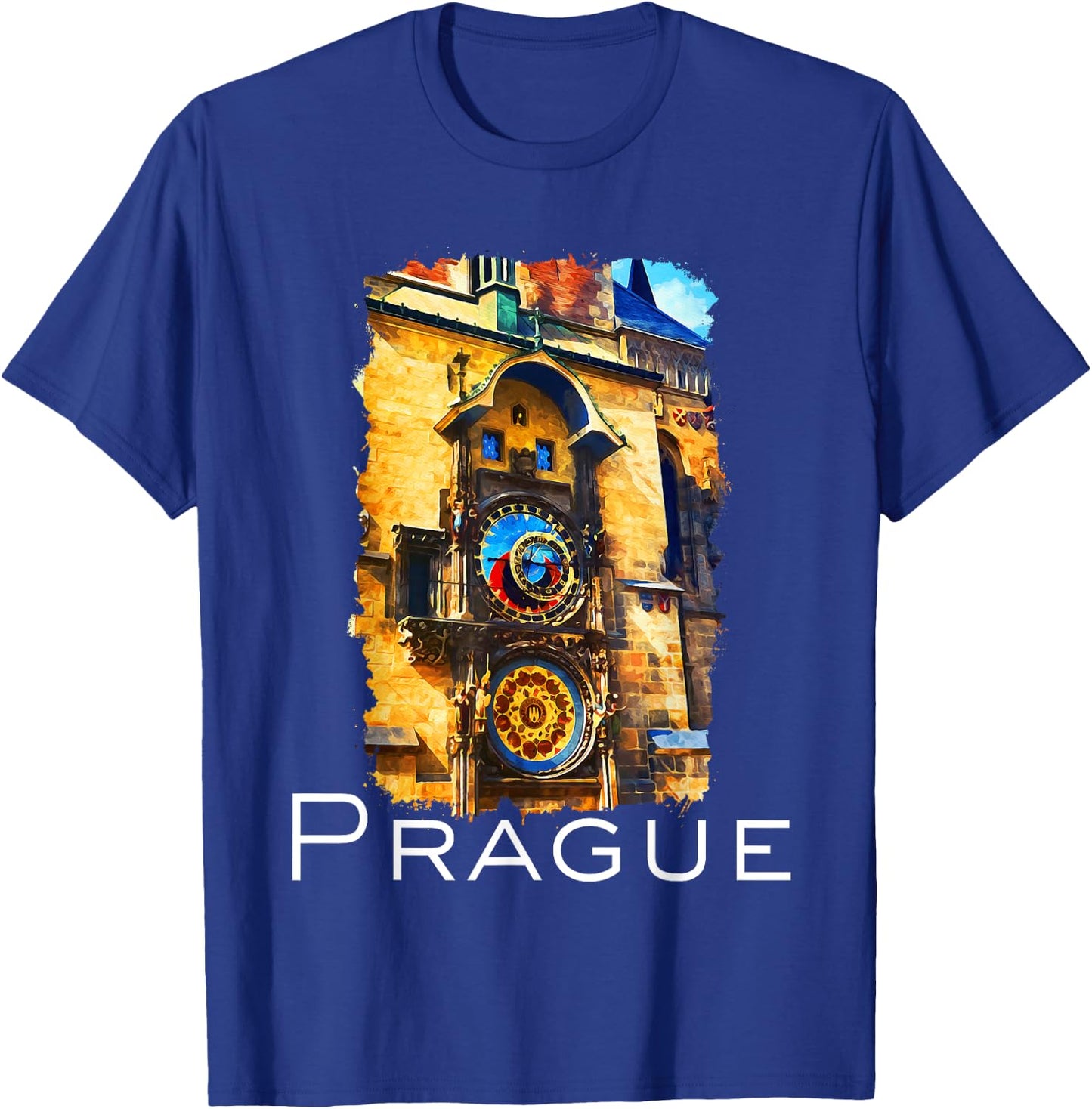 Prague Czech Republic Souvenir Astronomical Clock Prague T-Shirt - T-Shirt | Royal