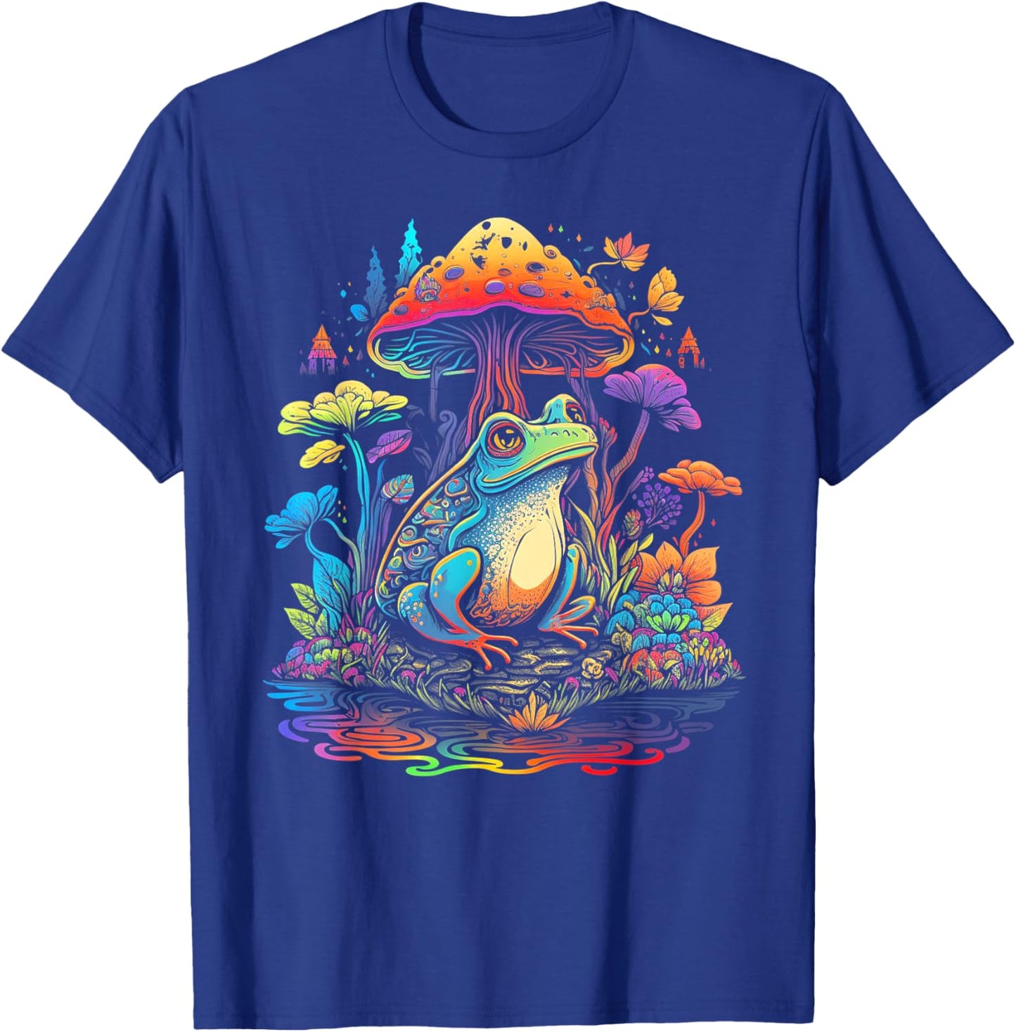 Mushroom Funny 80s Frog 70s Rainbow 60s Nature Flowers 90s T-Shirt - T-Shirt | Royal