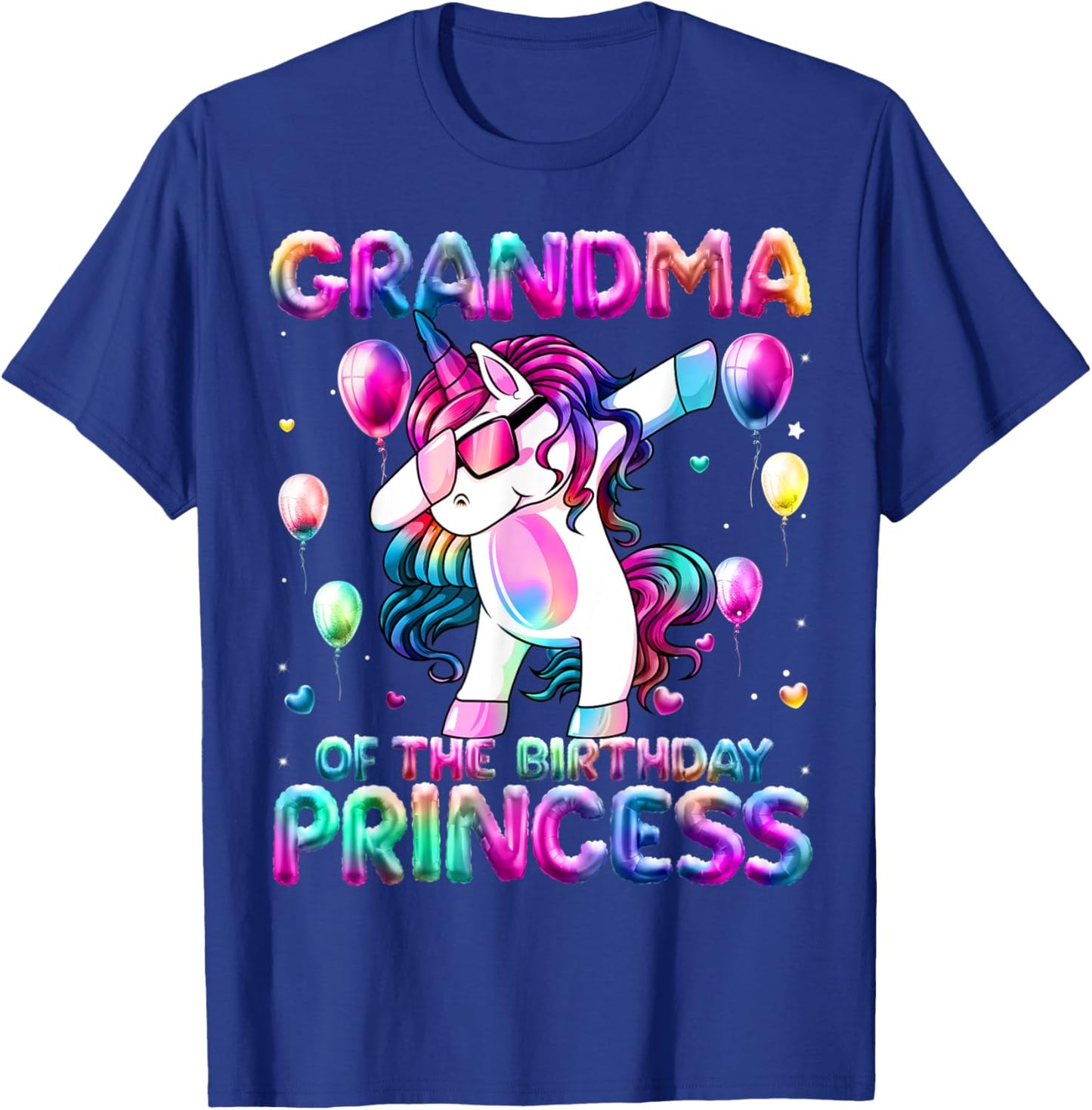 Grandma of the Birthday Princess Girl Dabbing Unicorn Mimi T-Shirt - T-Shirt | Royal